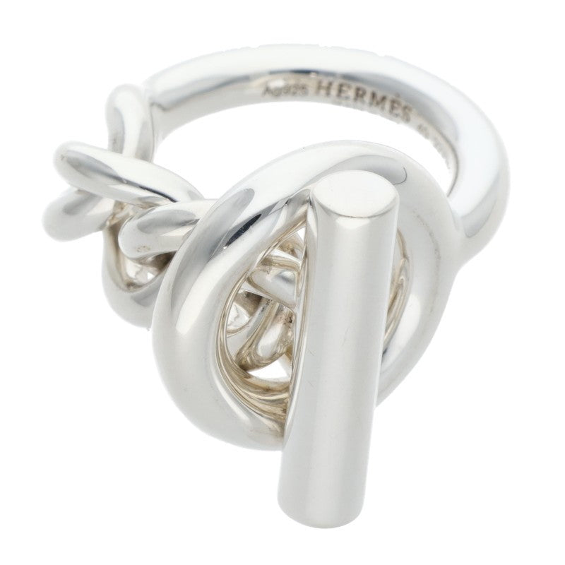 HERMES Croisette Silver Ring Size ONE SIZE
