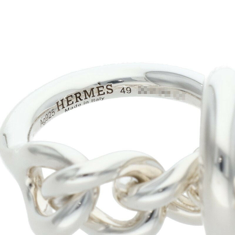 HERMES Croisette Silver Ring Size ONE SIZE