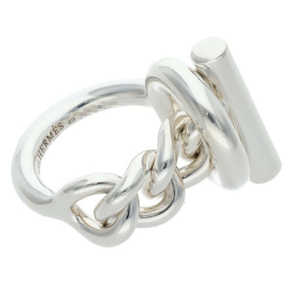 HERMES Croisette Silver Ring Size ONE SIZE