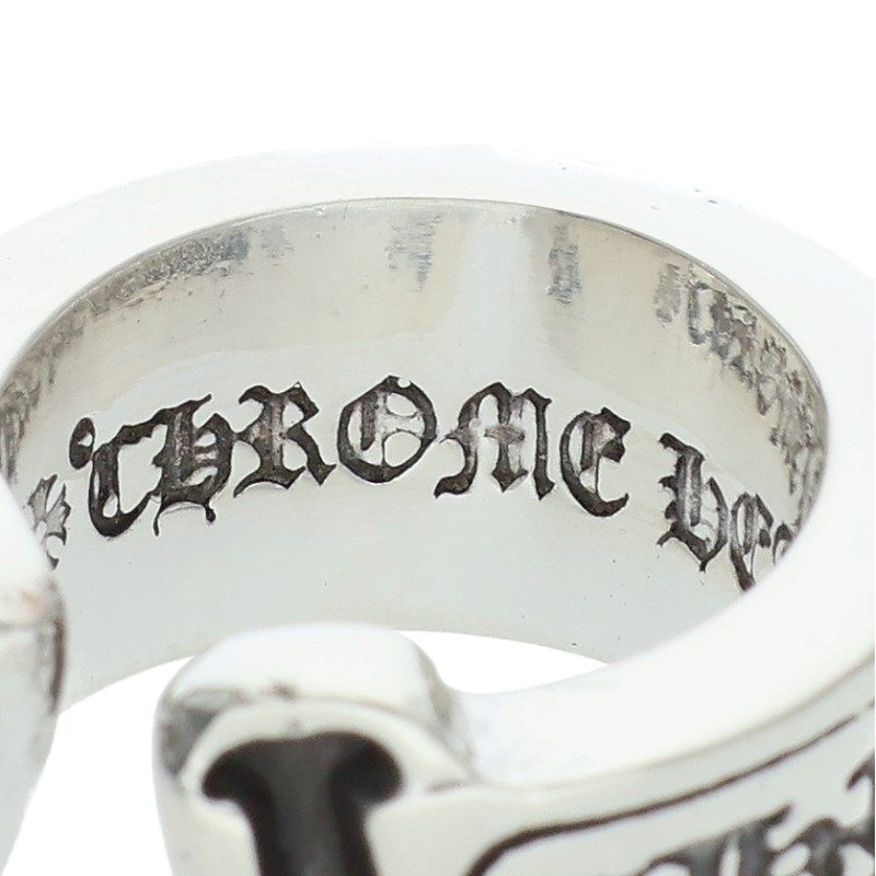 Chrome Hearts LG SCROLL LABEL Ring Silver Size JP 3 (Silver 10.14g)