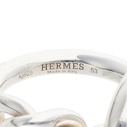 HERMES Croisette 925 Sterling Silver Ring Size ONE SIZE