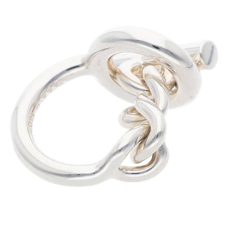 HERMES Croisette 925 Sterling Silver Ring Size ONE SIZE