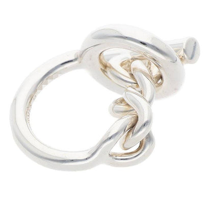 HERMES Croisette 925 Sterling Silver Ring Size ONE SIZE