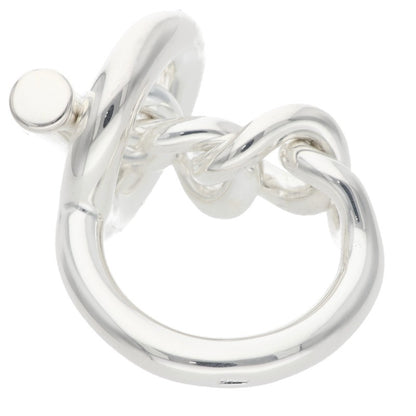 HERMES Croisette Silver Ring Size ONE SIZE