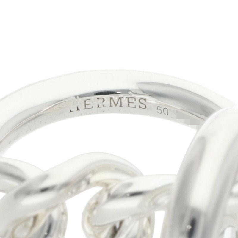HERMES Croisette Silver Ring Size ONE SIZE
