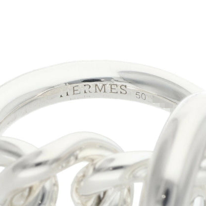 HERMES Croisette Silver Ring Size ONE SIZE