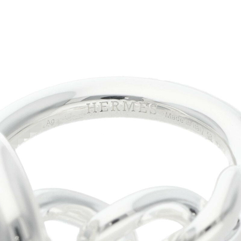 HERMES Croisette 925 Silver Ring Size ONE SIZE