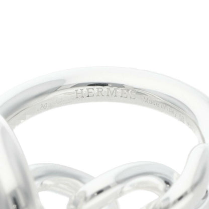 HERMES Croisette 925 Silver Ring Size ONE SIZE