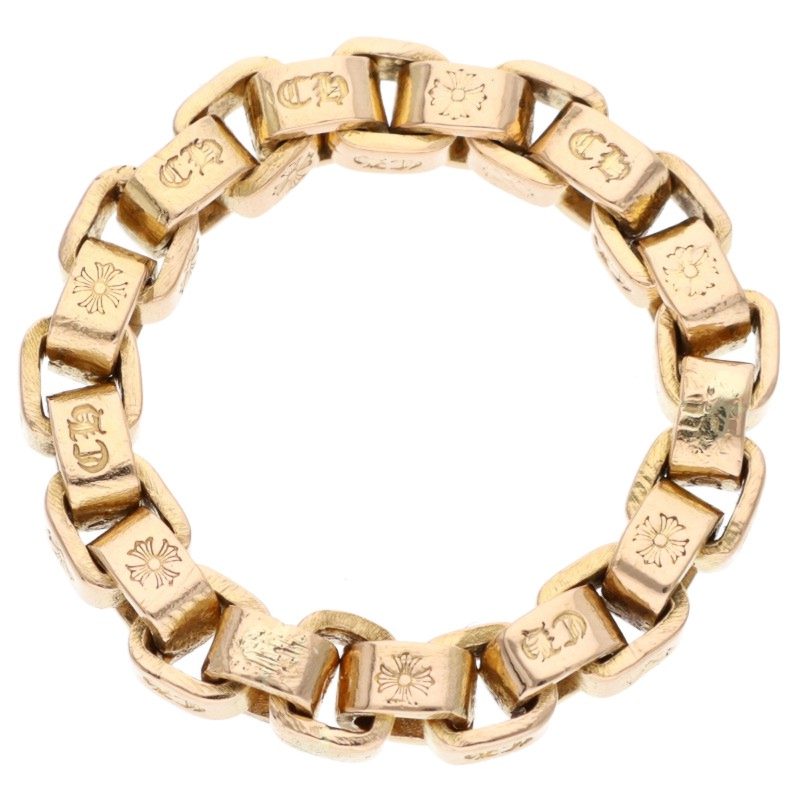 Chrome Hearts 22K Box Chain Gold Ring Yellow Size US 6