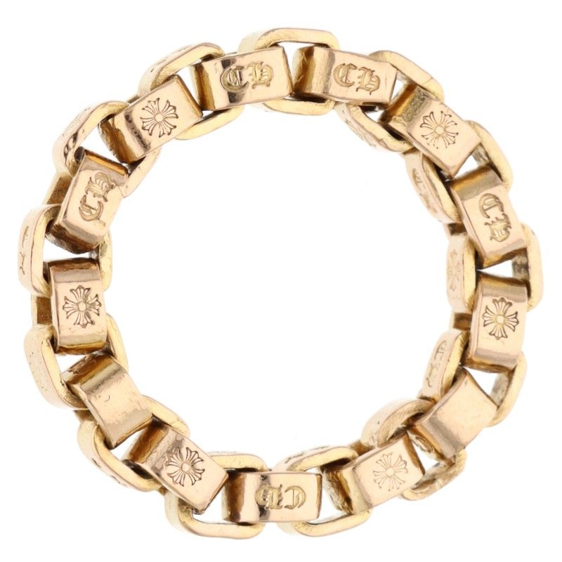 Chrome Hearts 22K Box Chain Gold Ring Yellow Size US 6