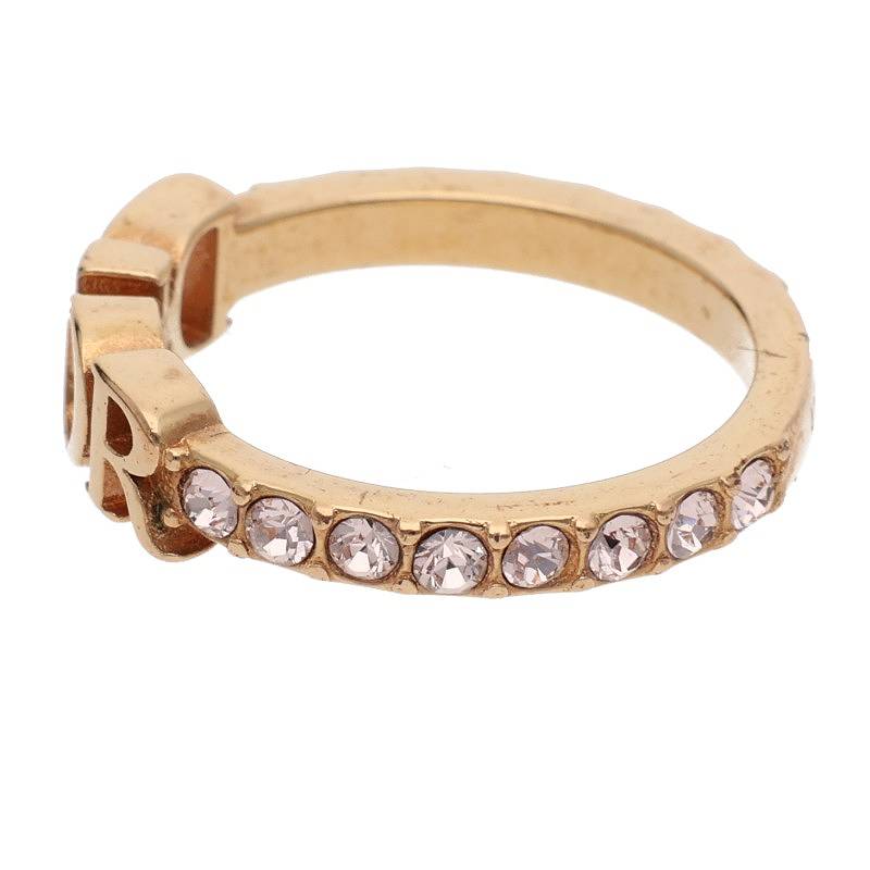 DIOR CD Logo Rhinestone Ring Multi Size ONE SIZE
