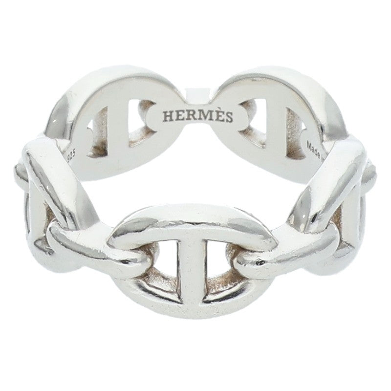 HERMES Chaine d'Ancre Enchainee PM 925 Ring Size ONE Silver