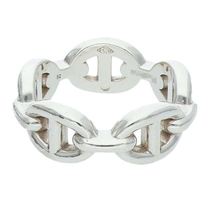 HERMES Chaine d'Ancre Enchainee PM 925 Ring Size ONE Silver