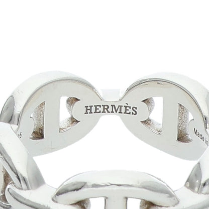 HERMES Chaine d'Ancre Enchainee PM 925 Ring Size ONE Silver