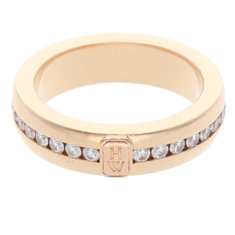 HARRY WINSTON HW Logo Diamond 18K YG Ring Size ONE SIZE