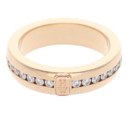 HARRY WINSTON HW Logo Diamond 18K YG Ring Size ONE SIZE
