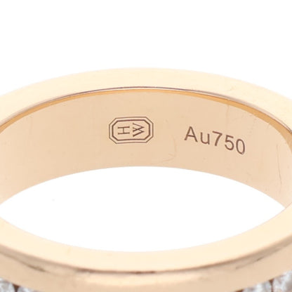HARRY WINSTON HW Logo Diamond 18K YG Ring Size ONE SIZE