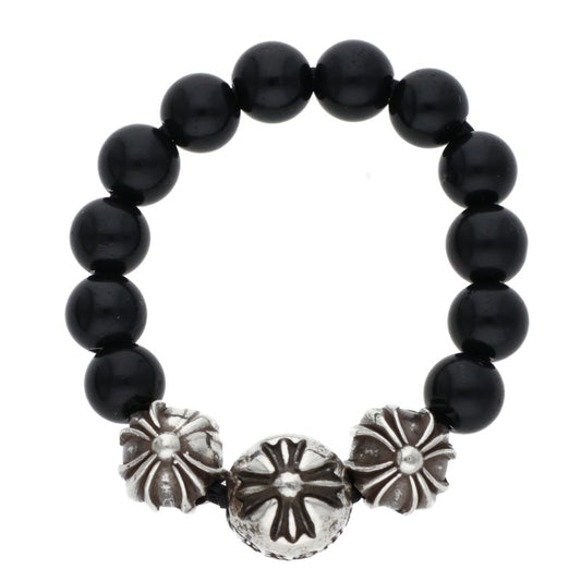 Chrome Hearts BEAD RING Onyx Silver Black Size ONE SIZE