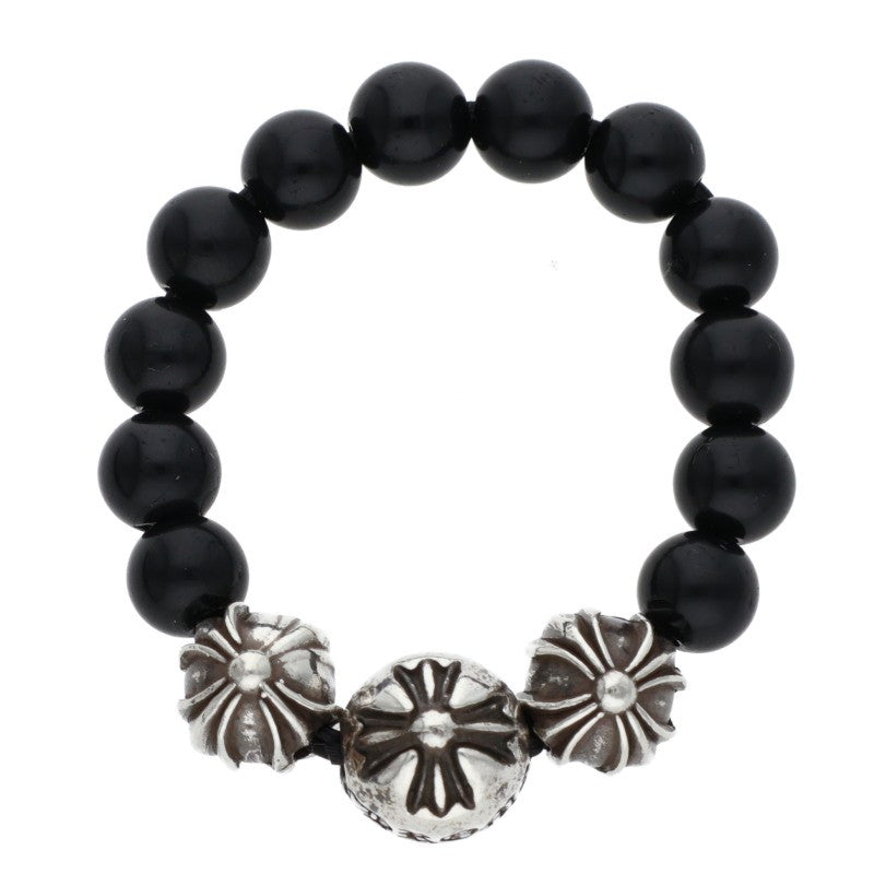 Chrome Hearts BEAD RING Onyx Silver Black Size US 6