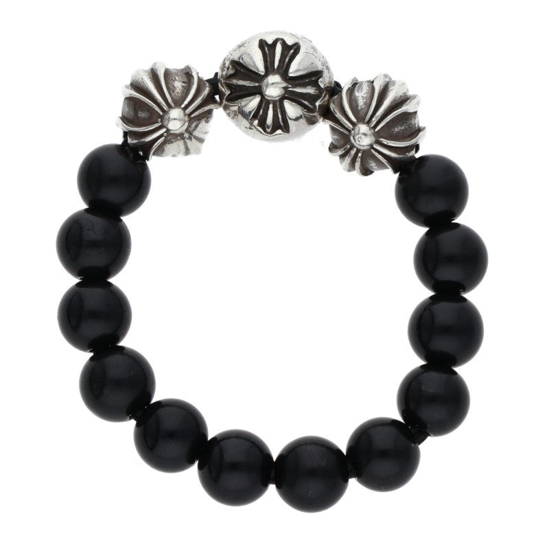 Chrome Hearts BEAD RING Onyx Silver Black Size US 6