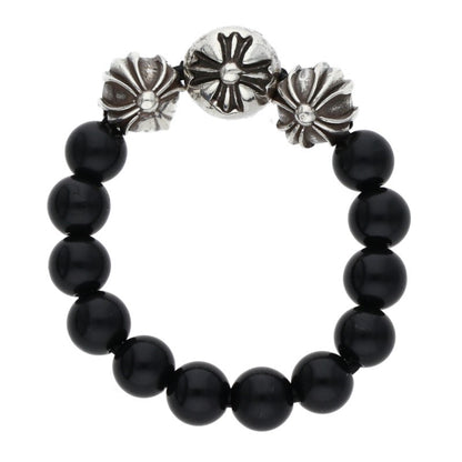 Chrome Hearts BEAD RING Onyx Silver Black Size US 6