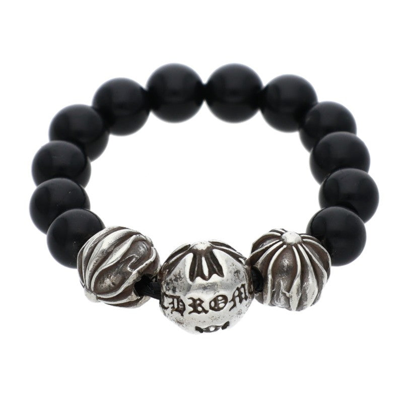 Chrome Hearts BEAD RING Onyx Silver Black Size US 6