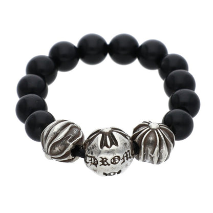 Chrome Hearts BEAD RING Onyx Silver Black Size US 6