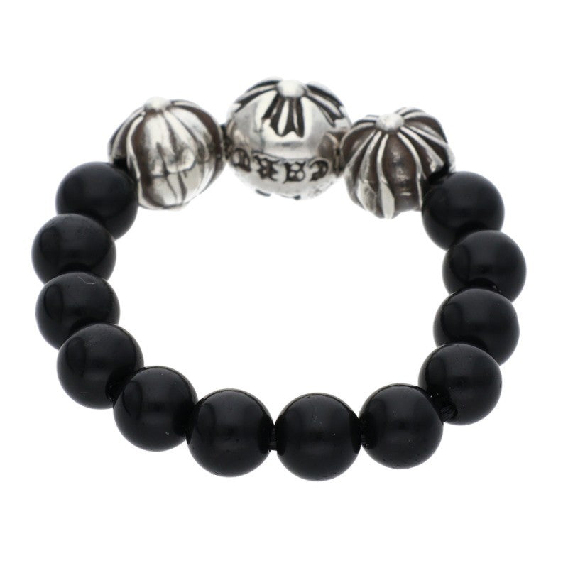 Chrome Hearts BEAD RING Onyx Silver Black Size US 6