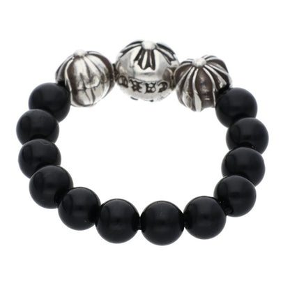 Chrome Hearts BEAD RING Onyx Silver Black Size US 6