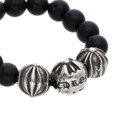 Chrome Hearts BEAD RING Onyx Silver Black Size US 6