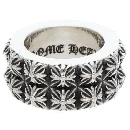 Chrome Hearts PETE PUNK DOUBLE Row Silver Ring Size US 8