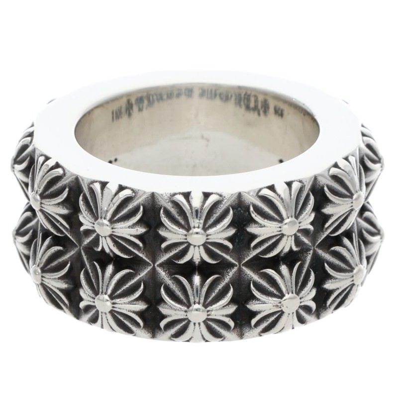 Chrome Hearts PETE PUNK DOUBLE Row Silver Ring Size US 8