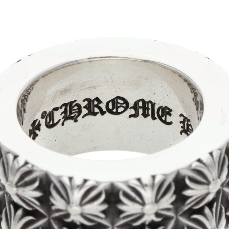 Chrome Hearts PETE PUNK DOUBLE Row Silver Ring Size US 8