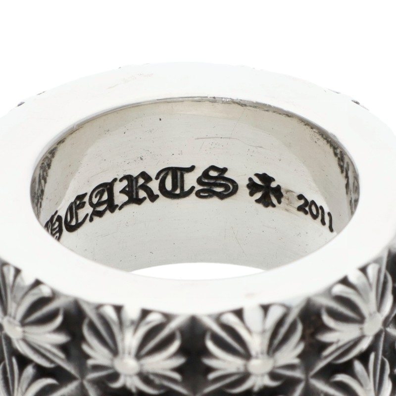Chrome Hearts PETE PUNK DOUBLE Row Silver Ring Size US 8