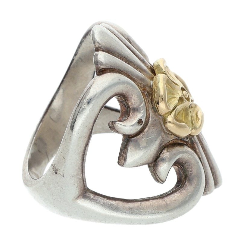 TADY & KING K18 Rose Cast Silver Ring Size ONE SIZE