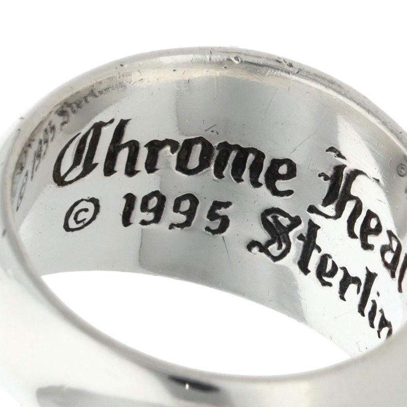 Chrome Hearts HEART IN BAND Silver Ring Size US 9