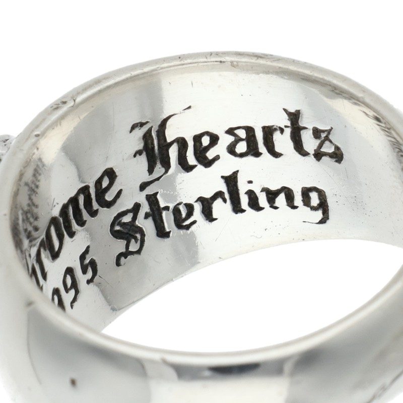 Chrome Hearts HEART IN BAND Silver Ring Size US 9
