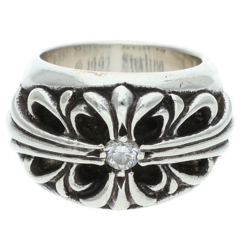 Chrome Hearts FLRL CRS 1DIA Diamond Silver Size ONE SIZE