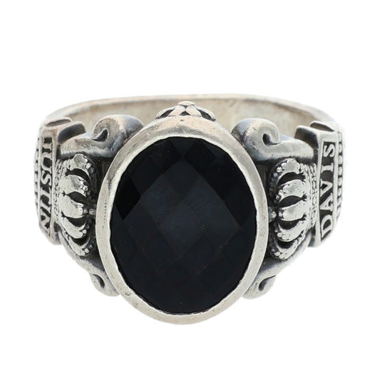 JustinDavis Stone Embellished 925 Silver Ring Size ONE SIZE