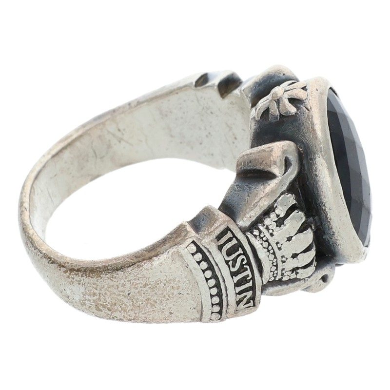 JustinDavis Stone Embellished 925 Silver Ring Size ONE SIZE