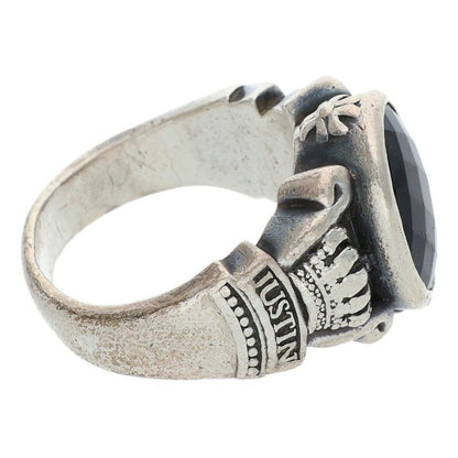 JustinDavis Stone Embellished 925 Silver Ring Size ONE SIZE