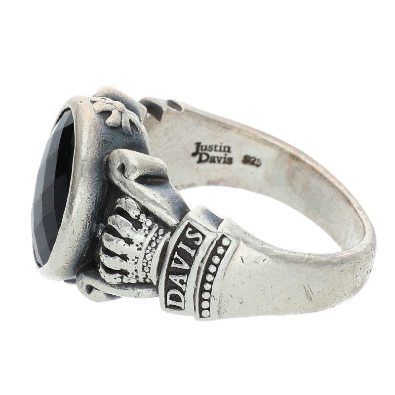 JustinDavis Stone Embellished 925 Silver Ring Size ONE SIZE