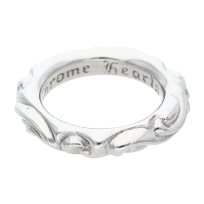 Chrome Hearts SCRL BAND 18K White Gold Ring Size JP 14