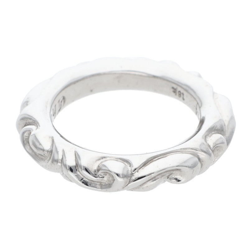 Chrome Hearts SCRL BAND 18K White Gold Ring Size JP 14