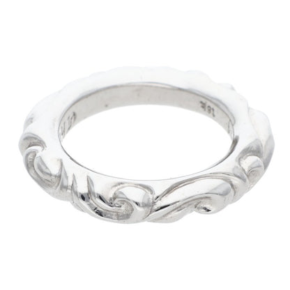 Chrome Hearts SCRL BAND 18K White Gold Ring Size JP 14