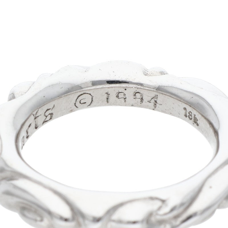 Chrome Hearts SCRL BAND 18K White Gold Ring Size JP 14