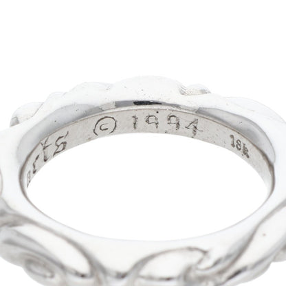 Chrome Hearts SCRL BAND 18K White Gold Ring Size JP 14