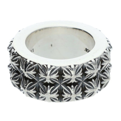 Chrome Hearts PETE PUNK DOUBLE Row Silver Ring Size US 9