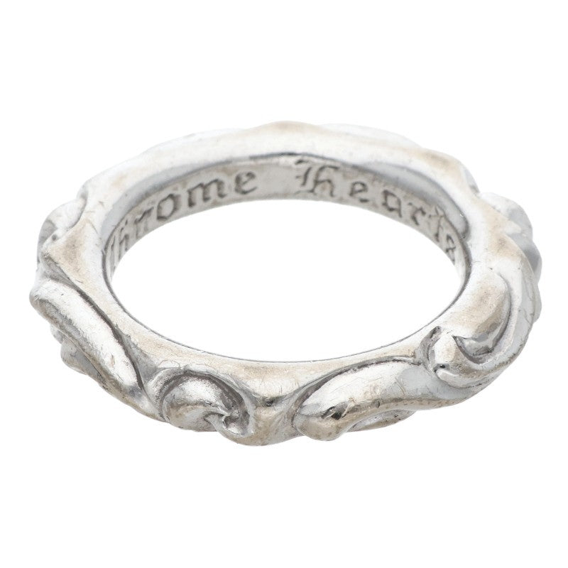 Chrome Hearts SCRL BAND 18K White Gold Ring Size US 7