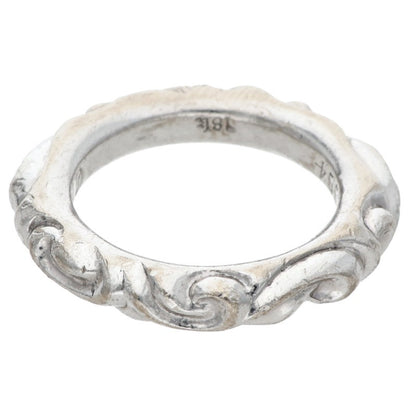 Chrome Hearts SCRL BAND 18K White Gold Ring Size US 7